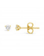 Solitaire Diamond Stud Earrings in a 3-Claw Setting, Set 18ct Yellow Gold. Tdw 0.20ct